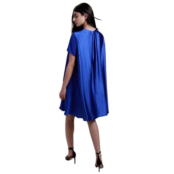Banana Republic Aurelia Crepe Horizon Line Royal Blue Dress- Size Large (Tall) - Picture 2 of 10